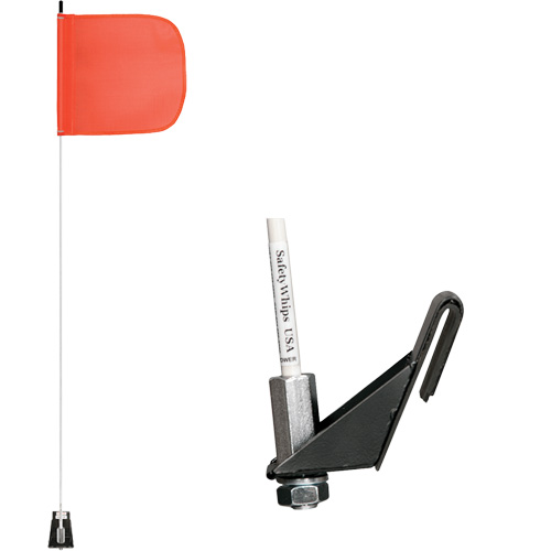 Tiges de s&eacute;curit&eacute; pour travaux l&eacute;gers Safety Whip, Fixation Fen&ecirc;tre, Hauteur 5', Orange NTL Industrial