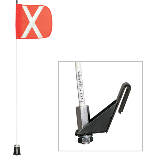 Safety Whip&reg; Light-Duty Whips, Window Mount, 5' High, Orange NTL Industrial