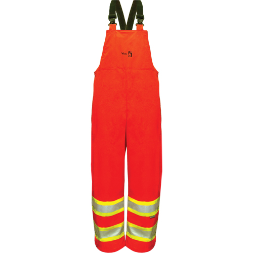 Hi-Vis FR/PU Safety Rain Bib Pants, 4X-Large, Orange NTL Industrial