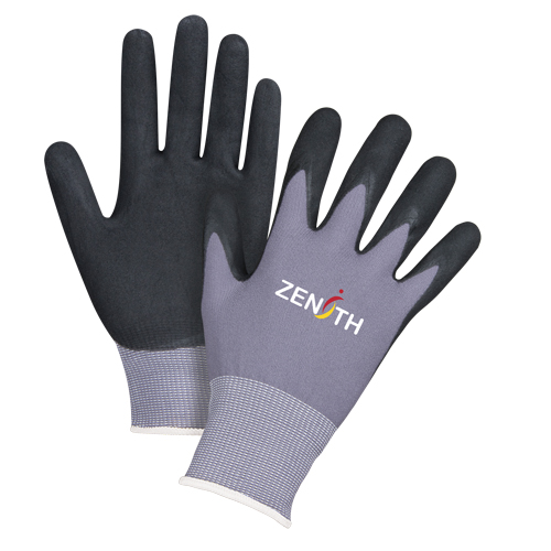 Gants ZX-1 de premi&egrave;re qualit&eacute; compatibles avec les &eacute;crans tactiles, 8/Moyen, R&ecirc;vetement Nitrile/Mousse de nitrile, Calibre 15, Enveloppe en Nylon NTL Industrial