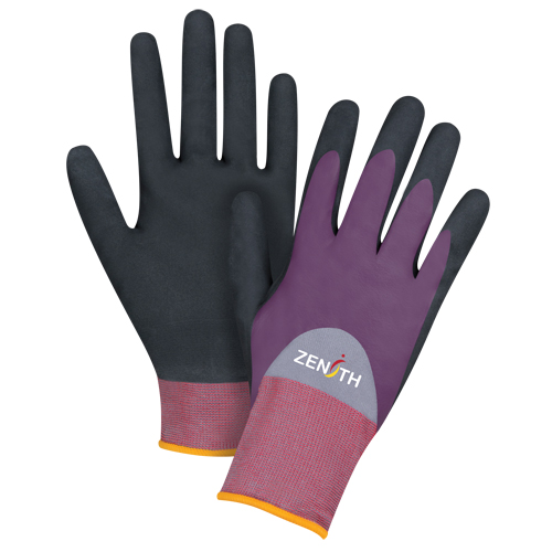 Gants enduits de premi&egrave;re qualit&eacute; ZX-2, 7/Petit, R&ecirc;vetement Nitrile/Mousse de nitrile, Calibre 18, Enveloppe en Nylon NTL Industrial