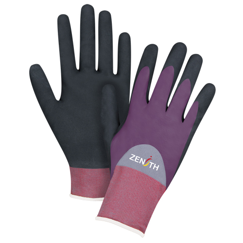 Gants enduits de premi&egrave;re qualit&eacute; ZX-2, 8/Moyen, R&ecirc;vetement Nitrile/Mousse de nitrile, Calibre 18, Enveloppe en Nylon NTL Industrial