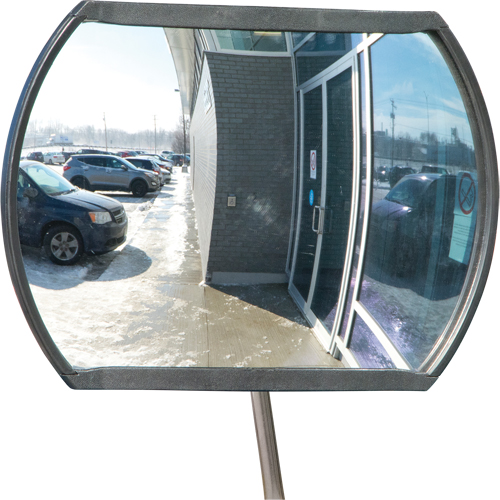Miroir convexe rectangulaire/rond avec bras t&eacute;lescopique, 12" h x 18" la, Int&eacute;rieur/Ext&eacute;rieur NTL Industrial