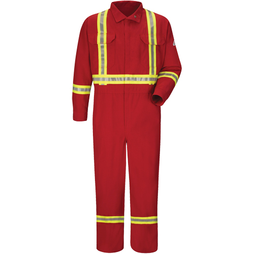Combinaisons de luxe r&eacute;sistantes au feu avec bordures r&eacute;fl&eacute;chissantes, Taille 38, Rouge, 5,6 cal/cm² NTL Industrial