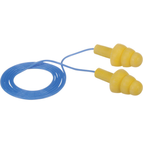Bouchons d'oreilles pr&eacute;moul&eacute;s E-A-R Ultrafit, Avec cordon, Vrac - Sac en poly, 25 dB NRR, Taille unique NTL Industrial