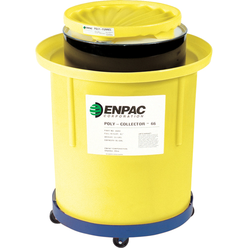 Poly-Collector 66 avec baril en poly, 32,5" dia. x 42,5" h, Cap. de d&eacute;versement 70 gal. US NTL Industrial