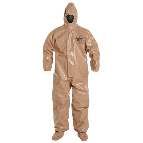 Tychem&reg; 5000 Protective Hooded Coveralls, Small, Brown NTL Industrial