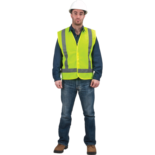Veste de s&eacute;curit&eacute; pour la circulation, Jaune lime haute visibilit&eacute;, Grand, Polyester NTL Industrial