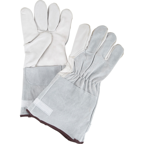 Gants de travail doubl&eacute;s pour l'hiver &agrave; dext&eacute;rit&eacute; ultime, Grand, Paume en Cuir fleur de ch&egrave;vre, Doublure en Molleton NTL Industrial