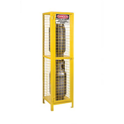 Armoires pour cylindres &agrave; gaz, nbre de bouteilles: 2, 17" , 17" , 69" , Jaune NTL Industrial