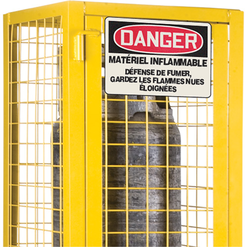 Armoire de s&eacute;curit&eacute; pour cylindres de gaz conforme aux normes de la CSA, nbre de bouteilles: 2, 17" , 17" , 69" , Jaune NTL Industrial