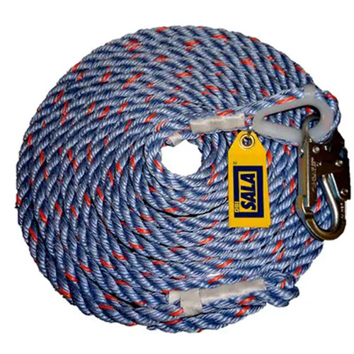 DBI-SALA&reg; Rope Lifeline with Snap Hook, Polyester/Polypropylene NTL Industrial