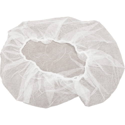 Non-Woven Bouffant Caps, Polypropylene, 18", White NTL Industrial