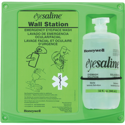 Support mural pour solution saline de douche oculaire, Simple NTL Industrial