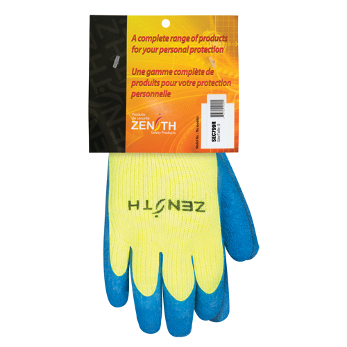 Gants haute visibilit&eacute; doubl&eacute;s d'acrylique de caoutchouc naturel, 9, R&ecirc;vetement Latex de caoutchouc, Calibre 7, Enveloppe en Acrylique NTL Industrial
