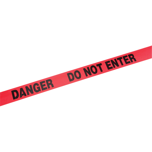 Rubans standards pour barricades, Anglais, 3" la x 1000' lo, 2 mils, Rouge NTL Industrial