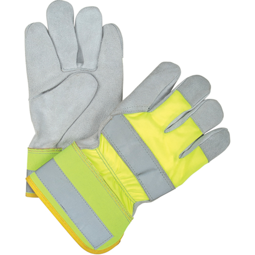 Gants d'ajusteur orange haute visibilit&eacute; doubl&eacute;s pour l'hiver, Grand, Paume en Cuir de vache refendu, Doublure en Thinsulate NTL Industrial