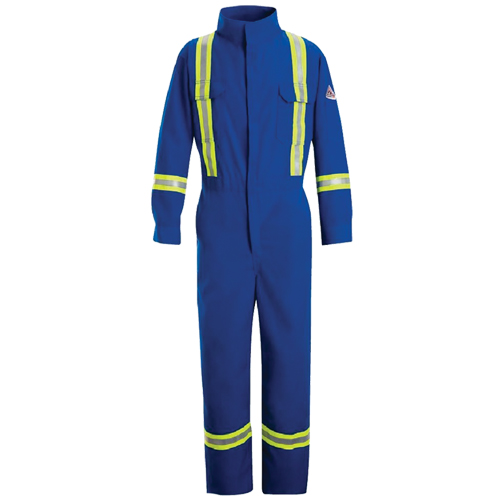 Flame-Resistant Premium Coveralls with Reflective Trim, Size 38, Royal Blue, 5.1 cal/cm² NTL Industrial