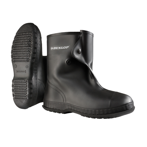 10" Black Overboots, PVC, Snap Closure, Fits Men's 6 - 7 NTL Industrial