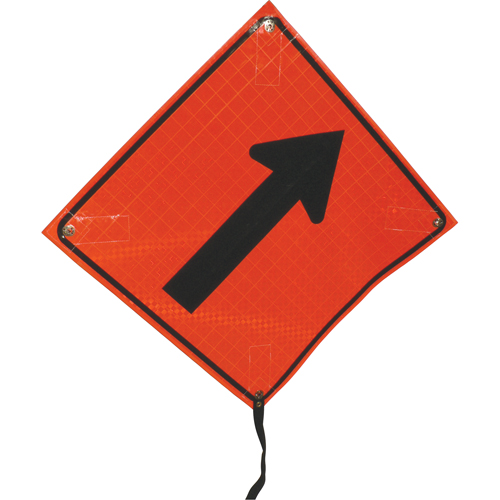 Right Diagonal Arrow Rolled Sign, 24" x 24", Vinyl, Pictogram NTL Industrial