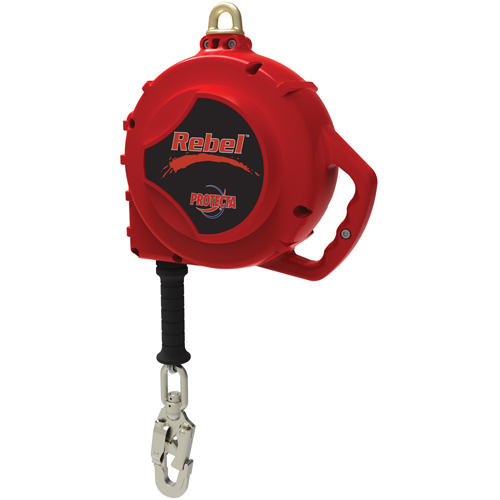Rebel Self Retracting Lifeline, 33', Galvanized Steel, Swivel NTL Industrial