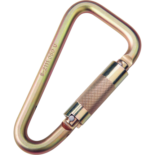 Saflok Carabiners, Steel, 3600 lbs Capacity NTL Industrial