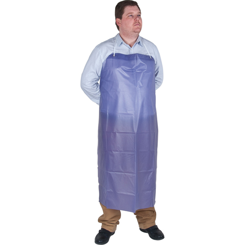 Lightweight Apron, Vinyl, 45" L x 36" W, Blue NTL Industrial