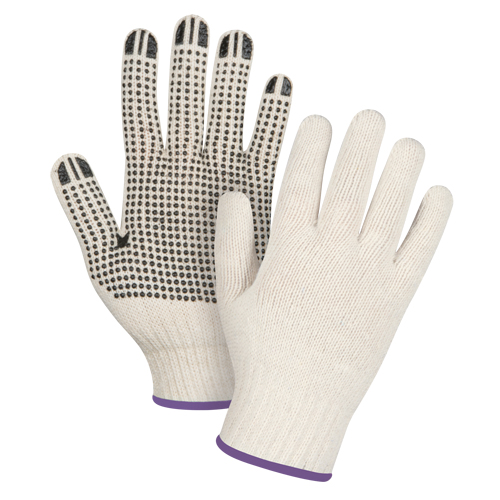 Gants l&eacute;gers tricot&eacute;s &agrave; pois, Poly/coton, Un c&ocirc;t&eacute;, Calibre 7, T-petit NTL Industrial