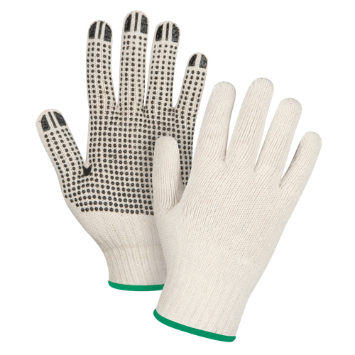 Lightweight Dotted String Knit Gloves, Poly/Cotton, Single Sided, 7 Gauge, Medium NTL Industrial