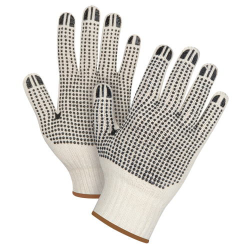 Heavyweight Double-Sided Dotted String Knit Gloves, Poly/Cotton, Double Sided, 7 Gauge, Large NTL Industrial