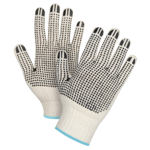 Heavyweight Double-Sided Dotted String Knit Gloves, Poly/Cotton, Double Sided, 7 Gauge, X-Large NTL Industrial