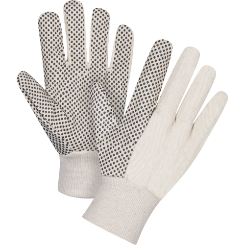 Cotton Canvas Dotted Palm Gloves, 8 oz., Small NTL Industrial