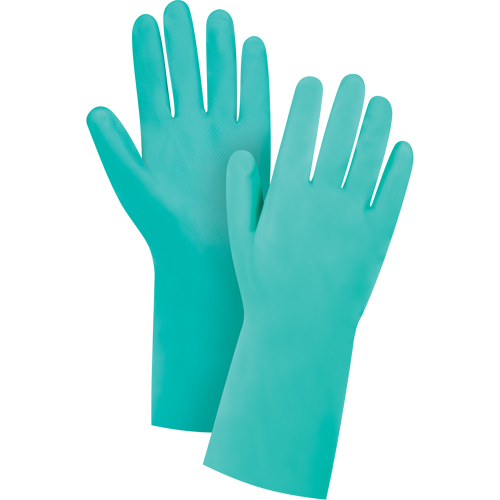 Premium Diamond-Grip Chemical-Resistant Gloves, Size X-Large/10, 13" L, Nitrile, Flock-Lined Inner Lining, 15-mil NTL Industrial