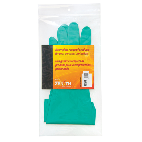 Gants r&eacute;sistants aux produits chimiques &agrave; prise en losange, Taille 9, 13" lo, Nitrile, Doublure en Ouat&eacute;e, 13 mils NTL Industrial