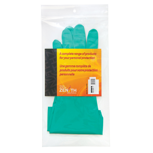 Gants r&eacute;sistants aux produits chimiques &agrave; prise en losange, Taille 2T-Grand, 13" lo, Nitrile, Doublure en Ouat&eacute;e, 13 mils NTL Industrial