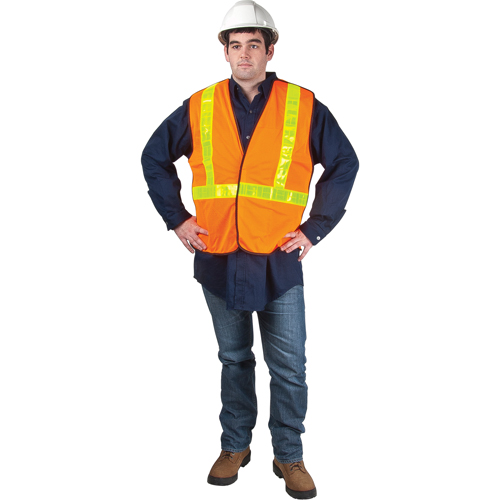 Veste de s&eacute;curit&eacute; pour la circulation d&eacute;tachable en cinq points, Orange haute visibilit&eacute;, T-Grand, Polyester NTL Industrial