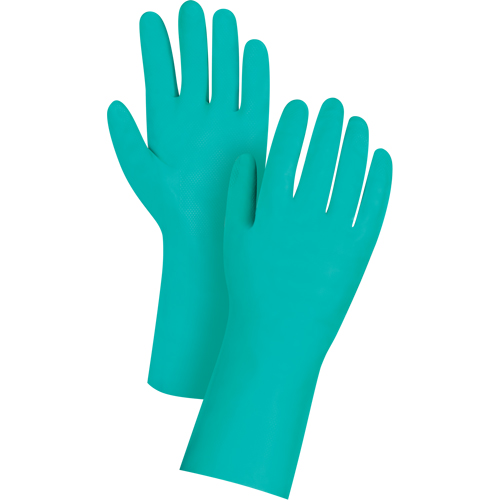 Gants de premi&egrave;re qualit&eacute; &agrave; prise en losange r&eacute;sistants aux produits chimiques, Taille Petit/7, 13" lo, Nitrile, 11 mils NTL Industrial