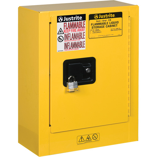 Sure-Grip&reg; EX Mini Flammable Safety Cabinet, 2 Gal., 1 Door, 17" W x 22" H x 8" D NTL Industrial