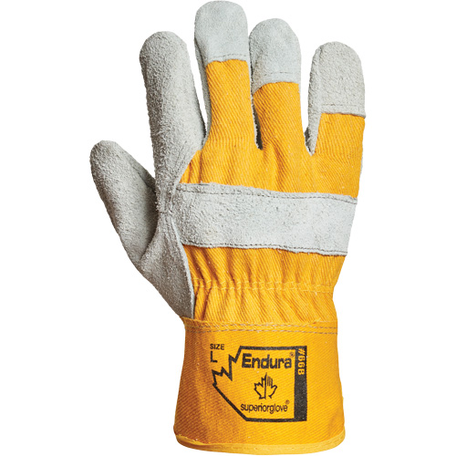Gants d'ajusteur Endura, Grand, Paume en Cuir refendu, Doublure en Coton NTL Industrial