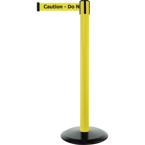 Advance TensaBarrier&reg; Barrier Post, Steel, 36" H, Black/Yellow Tape, 7.5' Tape Length NTL Industrial