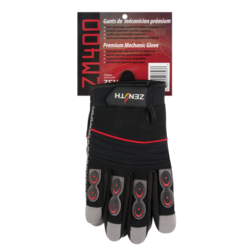 Gants pour m&eacute;canicien ZM400 de premi&egrave;re qualit&eacute;, Paume Synth&eacute;tique, Taille Moyen NTL Industrial