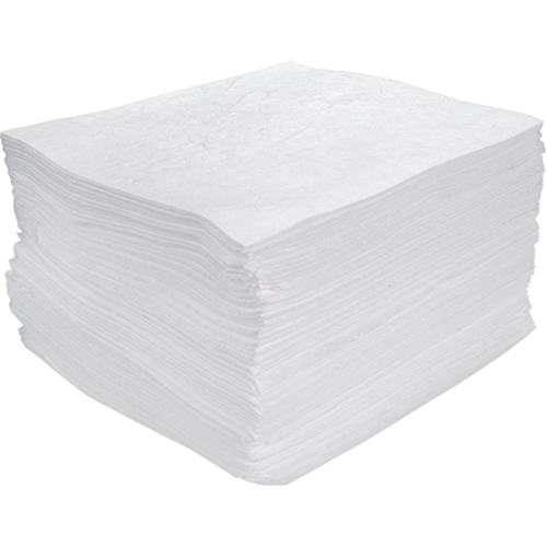 Premium Meltblown Sorbent Pads, Oil Only, 15" x 17", 25 gal. Absorbancy NTL Industrial