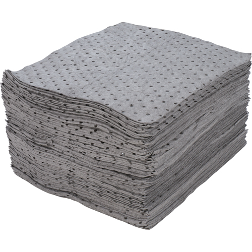 Feuilles absorbantes en fibres fines de premi&egrave;re qualit&eacute;, Universel, 15" x 17", 30 gal. d'absorption NTL Industrial