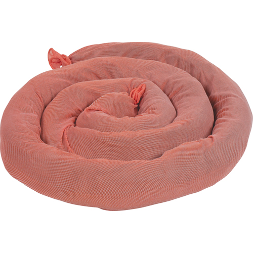 Remblais tubulaires absorbants, Mati&egrave;res dangereuses, Absorption 50 gal., 3" la x 8' lo, Pqt de 15 NTL Industrial