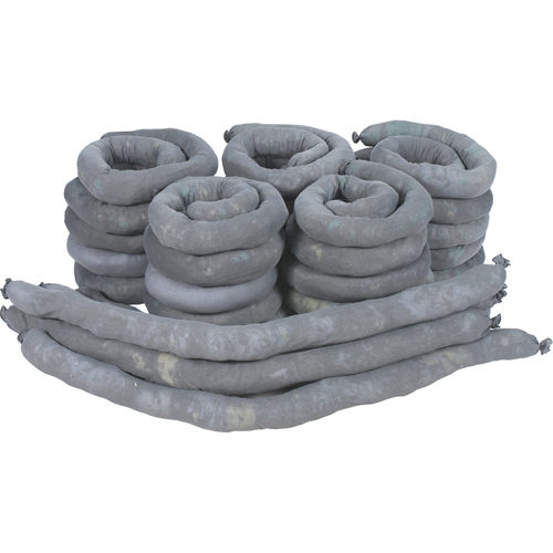 Sorbents Socks, Universal, 50 gal. Absorbancy, 3" W x 4' L, Pack of 30 NTL Industrial