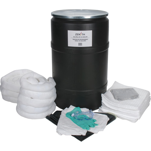 Trousse de lutte contre les d&eacute;versements de premi&egrave;re qualit&eacute;, Huile seulement, Baril, Absorbance de 55 gal. US NTL Industrial