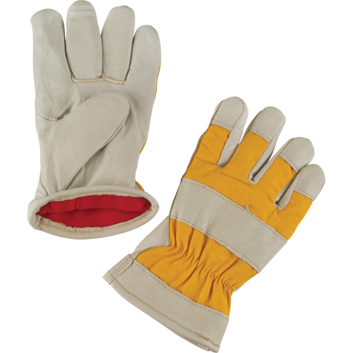 Gants de travail doubl&eacute;s pour l'hiver de premi&egrave;re qualit&eacute;, 2T-Grand, Paume en Cuir fleur de porc, Doublure en Molleton de mousse NTL Industrial