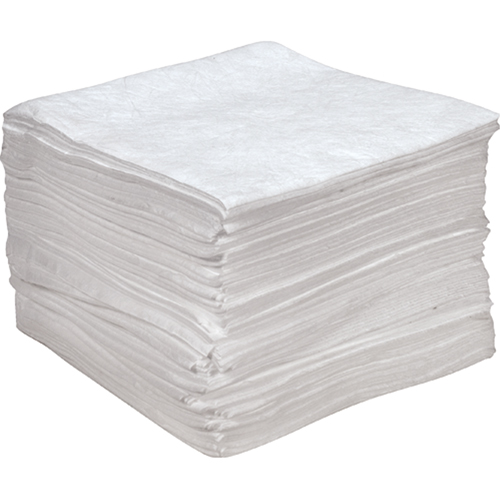 Feuilles absorbantes antistatiques de premi&egrave;re qualit&eacute;, Huile seulement, 15" x 18", 25 gal. d'absorption NTL Industrial