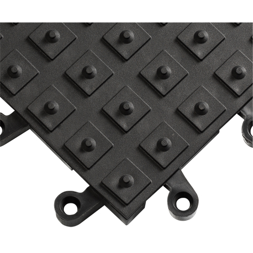 ErgoDeck&reg; Matting With Integrated No-Slip Cleats No. 552, PVC, 1-1/2' W x 1-1/2' L, 7/8" Thick, Black NTL Industrial
