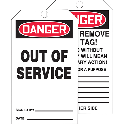 Tags By-The-Roll Safety Tags, Cardstock, 3" W x 6-1/4" H, English NTL Industrial